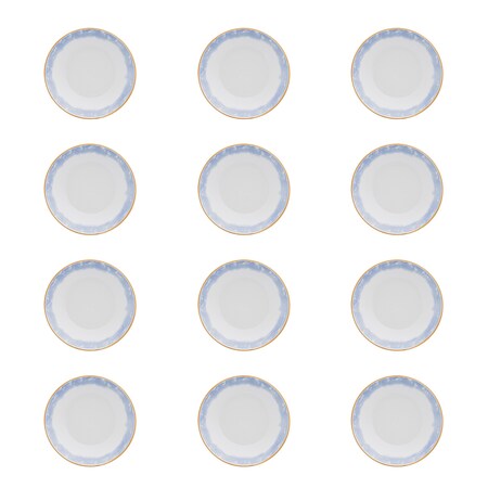 Manhattan Comfort Coup 12 Large Dinner 8.46" Soup Bowls in Blue and Yellow 2-EM05-4676